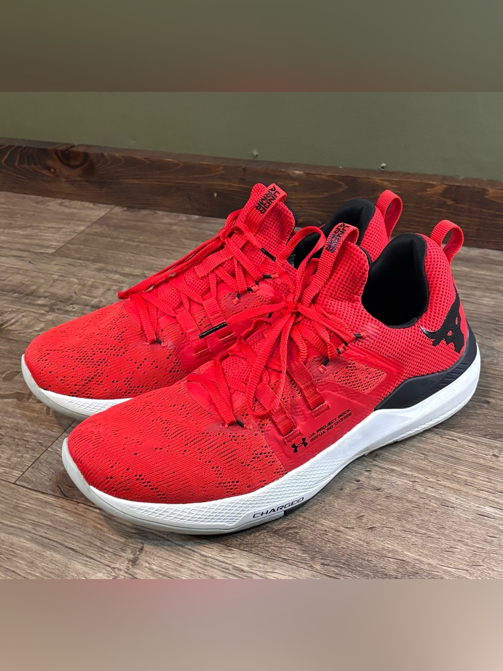 Under Armour Men’s Red and White Athletic Shoes